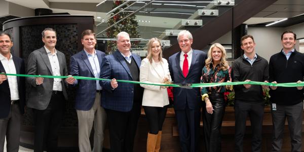 Shamrock ribbon cutting